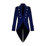 Herren Gothic Steampunk Vintage Jacke Viktorianischer Gehrock Uniform Kostüm Mittelalter Pirat Wikinger Renaissance Formaler Smoking