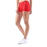 Sportkind Mädchen & Damen Kurze Sport Shorts, Turnhose, Gymnastikhose, Laufshorts, atmungsaktiv, rot, Gr. L