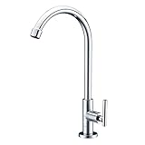 XDYNJYNL Kitchen Tap Küche Voller Kupfer Single Kaltwasserhahn Wasserhähne 360 ​​° Rotary Einlochmontage Einhand Waschbecken Armaturen Mischbatterie Gefäß