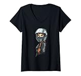 Damen Lady Biker für Motorradfahrerin T-Shirt mit V