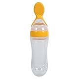 Atyhao Baby Food Feeder Cartoon Silikon Squeeze Babyflasche mit Spenderlöffel für Babys Kleinkind(#3)