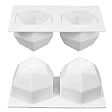 MWJC 2 Stück DIY Kerzen Kerzen Formen silikon 3D Cube Silikonform Kerzenform Weiß Silikonform Werkzeug Gips Ideal Form sicher und langlebig für Handwerk Ornamente Fondant Duftkerze Seife Duftk