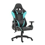 Avv Racing Stuhl Gaming Ergonomischer Stuhl Bürostuhl Schreibtischstuhl Sportsitz mit Kopfstütze und Lendenkissen, Armlehne verstellbar, mit Fußstütze, Kunstleder, höhenverstellb