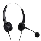 Gaeirt Telefon-Headset, Edelstahl-Arm Digitale Sprachkommunikation Call-Center-Headset für Festnetz(VH530D-RJ9 (Binaural))