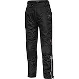 DXR Motorradhose Kinder Tour Textilhose 5.0, Motorradhose Kinder, wasserdicht, Winddicht, atmungsaktiv, weitenverstellbarer Bund, Schwarz, 122 – 128