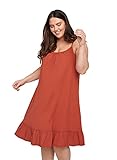 Zizzi Große Größen Damen Baumwollkleid mit dünnen Trägern Gr 54-56 Orang