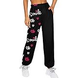 ZZENOR Jogginghose Damen Sporthose Lang Trainingshose Regular Fit Elastische Taille Yoga Hosen Klassisch Patchwork Freizeithose Laufhosen Baumwolle Sweathose mit T