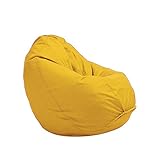 Bruni Sitzsack Classico M in Gelb – Sitzsack mit Innensack zum Zocken & Lesen, Abnehmbarer Bezug, lebensmittelechte EPS-Perlen als Bean-Bag-Füllung, aus D