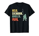 Herren Ehemann Papa Angler Held Vatertag Geschenke Angeln Vater T-S