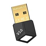 FLAMEER USB Bluetooth 5.0 Adapter für Windows 7/8/8/8.1/10 Plug and Play Sender Empfänger Anschluss für Handy Tastatur Drucker Controller Tab