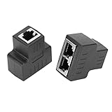 Entatial Kabelverlängerungs-Splitter, Stabiles Signal Universal RJ45-Buchse Ethernet-Kabeladapter, für Internet Wire Netzwerkadapter(Schwarz)