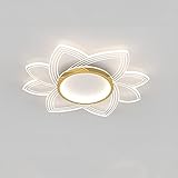 LED Deckenlampe dimmbare blumenförmige Deckenleuchte Gold 36W mit Fernbedienung moderne Wohnzimmerlampe Schlafzimmer Esszimmer Deckenleuchten Geeignet für Schlafzimmer, Wohnzimmer, Kü