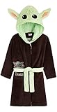 Star Wars Baby Yoda Bademantel Kinder, The Mandalorian Morgenmantel Jungen, 3D Bademantel Jungen 4-14 Jahre, Kuschelig Kinderbademantel Junge (Braun/Grün, 13-14 Jahre)
