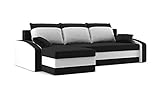 Sofini Ecksofa Hewlet mit Schlaffunktion! Best Ecksofa! Eckcouch mit Bettkasten! (Haiti 17+ Haiti 0)