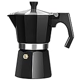Gazechimp Aluminium Moka Topf Kaffeemaschine Perkolator Klassiker, Einfach zu Bedienen - Schwarz 150