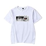 De.Pommeyeux Tokyo Ghoul T-Shirt für Damen und Herren, Anime, 100 % Baumwolle, lässig, kurzärmelig Gr. M, weiß