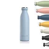 LARS NYSØM Trinkflasche Edelstahl 500ml | BPA-freie Isolierflasche 0.5 Liter | Auslaufsichere Wasserflasche für Sport, Fahrrad, Hund, Baby,
