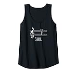 Damen Sängerin Geschenke Musik Motiv Note Viertel Fermate Pause Tank Top