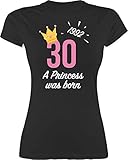 Geburtstagsgeschenk Geburtstag - 30. Geburtstag Mädchen Princess 1992 - L - Schwarz - Geschenk 30. Geburtstag Frau - L191 - Tailliertes Tshirt für Damen und Frauen T-S