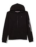 Tommy Hilfiger Jungen Essential Hooded Zip Through Pullover, Black, 4 J
