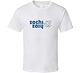 Sochi Olympische Spiele 2014 T-Shirt Logo Russische Olympische Spiele Winter Sport T-Shirt Gr. M, weiß