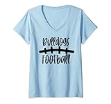 Damen Bulldogs Fußball School Spirit Team Maskottchen Spiel Nacht T-Shirt mit V