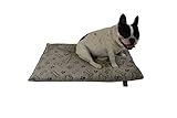 HS-Hundebett gepolsterte Hundedecke in 6 Größen I Qualität Made in Germany - waschbar bei 40° - trocknergeeignet I weiche Kuscheldecke für große & kleine Hunde (55 x 75 cm, Pfote Champagner)