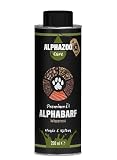 alphazoo AlphaBARF Barf Futteröl Hunde Katzen 250 ml, Lachsöl Vitalstoffe Vitamine, kaltgepresster Premium Futter-Zusatz, Haut- & Fellgesundheit, Fischöl natürlich Fell-Pflege Omega-Öl, ohne B