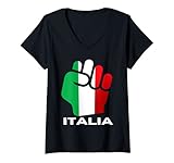 Damen Italien, Macht für die Menschen T-Shirt mit V