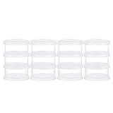BENECREAT 12 Pack Stapelbare Aufbewahrungsbehälter aus klarem Kunststoff Töpfe mit Deckel 3.6x6.9cm Schaumkugel Aufbewahrungsbecher für Schleim, Perlen, Kunsthandwerk, Schmuck und andere k