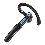 COOFINE Single Ear Hook Bluetooth Headset Drahtloser Leichter mit Noise Cancelling Wasserdichter Kopfhörer Freisprech-Handys Ohrhörer für Büro, Sport, Trucker, Autofahren, PC Laptop (Blau)