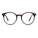 O-Q CLUB Blaulichtfilter Brille Damen Mit Katzenauge Pc Brille Rund Mode Vintage Brille Ohne Stärke Anti-Blaulicht Brille UV400 Schutz Ultraleicht Rahmen(Schildkrötenrahmen Anti-Blaulicht-Linse)