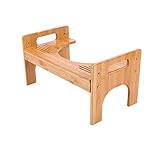 uyoyous Toilettenhocker Holz Klohocker Bambus Squatty Potty Holz Höhenverstellbar für gegen Hämorrhoiden Verstopfung Blähungen (Ältere Menschen Kinder Schwangere) 45,5cm × 28cm × 24,5
