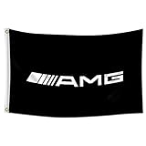 ENMOON Flagge für Mercedes Benz – 3 x 5 Kariert AMG 150D Polyester Man Cave, 90 x 150 cm Garage mit Messingö