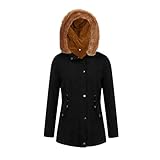 SNKSDGM Parka Damen Winter Futter Mantel Winter Warm Dicke LangeJacke Mit Kapuze Mantel üBergangsjacke Winterjacken Steppjacke Mantel Windbreaker Cardigan Strickjack