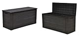 Jelenia Plast 2X Gartenkissenbox Holzoptik Gartentruhe Auflagenbox Kissenbox Aufbewahrungsbox