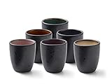 BITZ Espressotassen, Tassen-Set für Kaffee und Espresso, aus Steinzeug, 10 cl, Spülmaschinenfest, Set aus 6 Stück, Schw