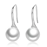 Damen Ohrhänger Schmuck 925 Sterling Silber Mode Perlen Ohrringe Set Geschenk für F