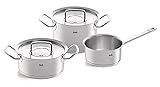 Fissler original-profi collection / Edelstahl-Topfset, 3-teilig, Töpfe mit Metall-Deckel (1 Kochtopf, 1 Bratentopf, 1 Stielkasserolle-deckellos) - Induk