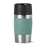 Emsa N21603 Travel Mug Compact Thermo-/Isolierbecher aus Edelstahl | 0,3 Liter | 3h heiß | 6h kalt | BPA-Frei | 100% dicht | auslaufsicher | spülmaschinengeeignet | 360°-Trinköffnung | Grü
