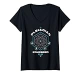 Damen Pleiadischer Starseed Lichtcode Heilige Geometrie 11:11 T-Shirt mit V