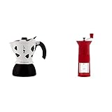 Bialetti Mukka Express Espressokocher mit dem EIN Espresso Cappuccino zuhause mit der Espressokanne genauso einfach, Aluminium, 2 Tassen & DCDESIGN02 Trichter, Kunststoff, Rot, 11,5 x 8,5 x 21,5