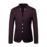 NUSGEAR Sakko Herren Slim Fit Einfarbig Sakko Blazer Männer Modern Freizeit Jackett Business Anzugjacke Herren Herbstmode Casual Anzug Knopf Dekorativer Anzug M