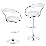 YAYA2021-SHOP Barhocker Barhocker Set von 2 bar Stuhl modern Mode runde drehstuhl Pub bar stuhlmöbel modern Wohnzimmer Home büro küche Stuhl, weiß höhenverstellbare (Color : White)