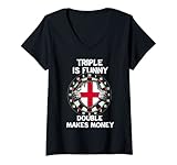 Damen England Flagge St. George Kreuz Darts Spieler Trikot T-Shirt mit V