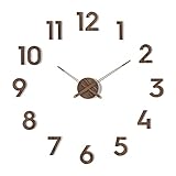 Cander Berlin MNU 8980 W XXL Designer Wanduhr Wandtattoo Walnuss lautlos 80 cm Wohnzimmer Küche geräuschlos ohne Tickg