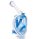 SWANEW Schnorchelmaske, Vollgesichtsmaske, Tauchermaske Vollmaske Faltbare, L/XL, mit Kamerahaltung, Anti-Fog Anti-Leck, Easybreath Kein Beschlag