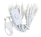 Lichterkette 20'er Lämpchen mit Schalter - warmweiß - Mit 2x Ersatzbirnen!! - Für Innen- und Außendekoration - SG-W20S