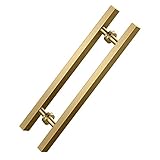 Möbelgriffe Schrankgriffe Türknauf Große Scheunenbadtürgriffe H-Form, Robuster Massiver Push-Pull-Torgriff aus Edelstahl, Lochabstand 16 Zoll/28 Zoll/32 Zoll ( Color : Gold , Size : 60 cm/23.6 in )