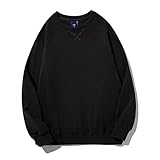 XWLY Pullover Herren Herbst Winter Basic Klassisch Mode Rundhals Lose Männer Jacke Urban Jugend Trend Einfarbig Unisex Langarm Casual Base Atmungsaktiv All-Match Paar O